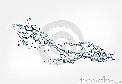 Splash vector isolated line water drop Stock Photo