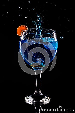 water explosion with glass cup Stock Photo