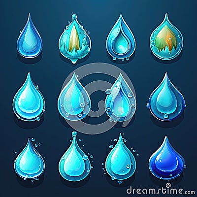 splash water drop design ai generated Cartoon Illustration