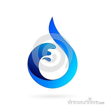 Vector water droplet with bold concept Vector Illustration