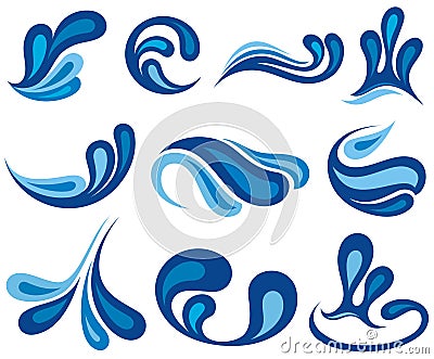 Splash Water Drops Vector Illustration