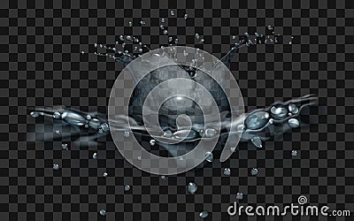 Splash of water with drops Vector Illustration
