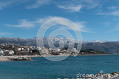 Splash of wave coming on seashore Stock Photo