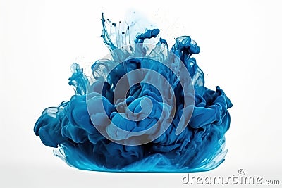 splashes of blew up of dark navy blue color paint Stock Photo