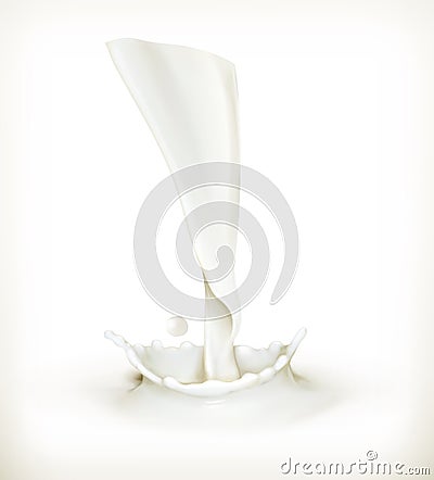 Splashes of milk, vector illustration Vector Illustration