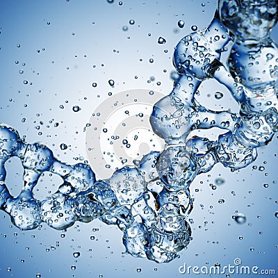 Splashes of water shaped of a DNA molecule. 3d render Stock Photo