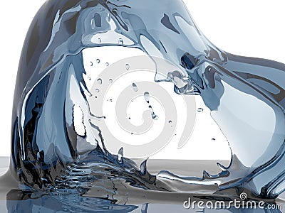 Splashing blue sparkling pure water. Abstract nature background Cartoon Illustration