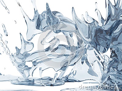 Splashing blue sparkling pure water. Abstract nature background Cartoon Illustration