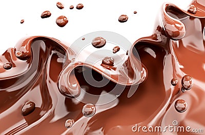 Splashing chocolate abstract background, 3d rendering Stock Photo