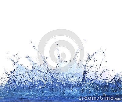 Splashing clear water on white background use for refreshment an Stock Photo