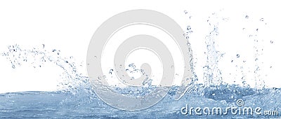 Splashing clear water on white background use for refreshment and cool drinking water background Stock Photo