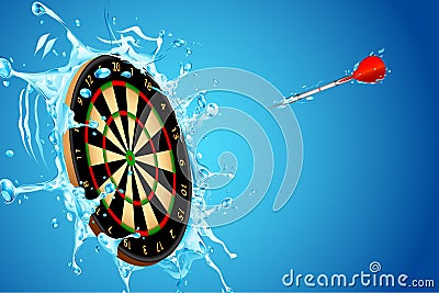 Splashing Dart Board Vector Illustration