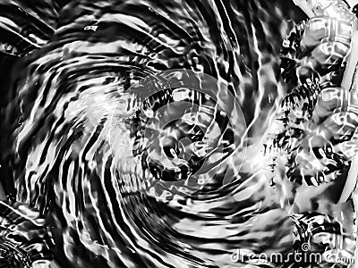 Splashing droplet concentric water motion rippled drop refraction Stock Photo