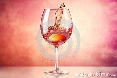 closeup drink liquid red white wine background alcohol gradient glass party. Generative AI. Stock Photo