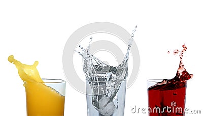 Splashing Motley Beverages Stock Photo