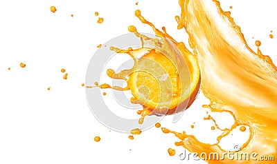 Splashing orange juice Stock Photo