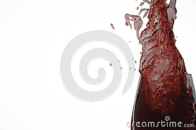 Splashing red wine on white background Stock Photo