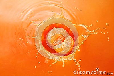 Splashing tangerine Stock Photo