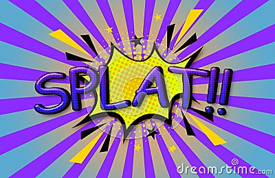 SPLAT Comic Speech 3d Text Style Effect high resolution Vector Illustration