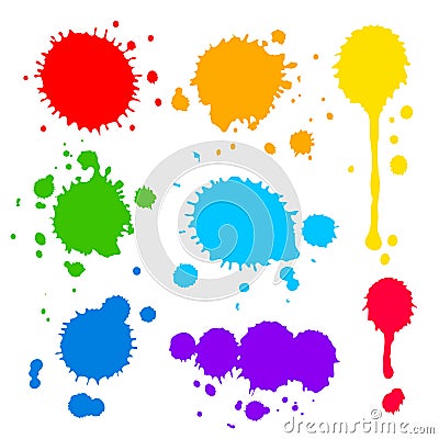 splats and blobs of colored paint vector design illustration Vector Illustration