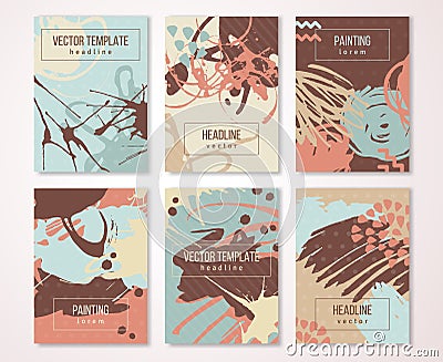 Splatter paint banners set, creative vintage card Vector Illustration