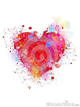 Splattered heart Stock Photo