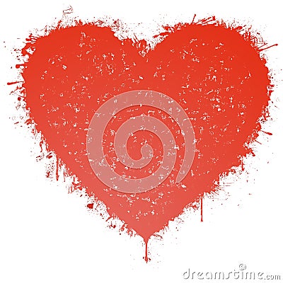 Splattered heart Stock Photo