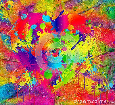 Splattered paint. Abstract background resembling wet splattered paint pattern. Stock Photo