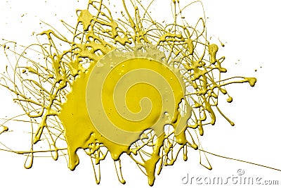 Splattered Yellow Paint Stock Photo