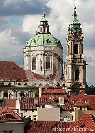 Splendid baroque church of Saint Nicolas, Stock Photo