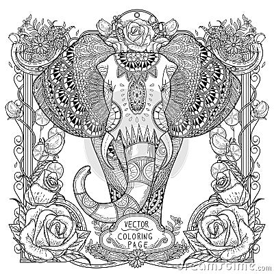 Splendid elephant coloring page Stock Photo