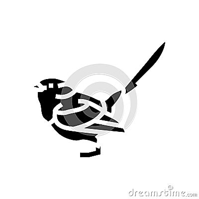splendid fairywren bird exotic glyph icon vector illustration Cartoon Illustration