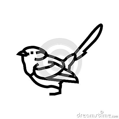 splendid fairywren bird exotic line icon vector illustration Cartoon Illustration