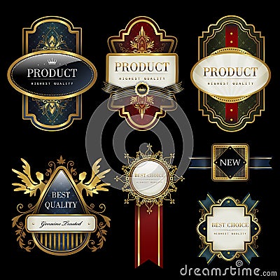 Splendid label collection set Stock Photo