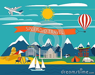 Splendid Travel Background Vector Illustration