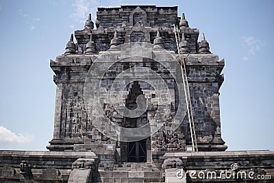 The splendor and unique architecture of Mendut Temple in Magelang Indonesia. Stock Photo