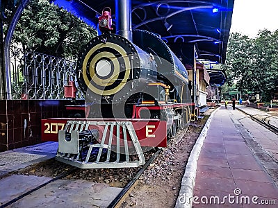 Splendour of a vintage locomotive standing in National Rail museum Delhi India November 2019 Editorial Stock Photo