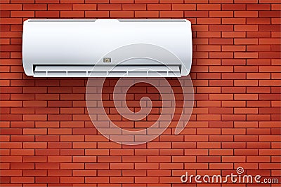 Split air conditioner house system box Vector Illustration