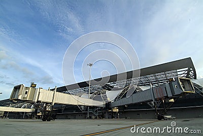 Split Airport Jetway Bridges Stock Photo