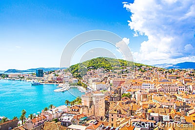 Split, Croatia. View on Split town and Marjan hill Stock Photo