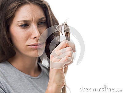 Split ends and damaged hair Stock Photo