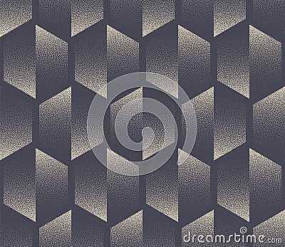 Split Hexagon Seamless Pattern Vector Dot Work Old Fashioned Abstract Background Vector Illustration
