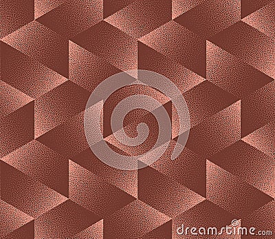 Split Hexagons Grid Seamless Pattern Trend Vector Brown Abstract Background Vector Illustration