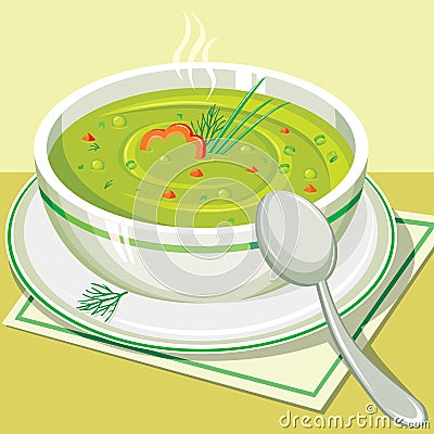 Split pea soup Vector Illustration