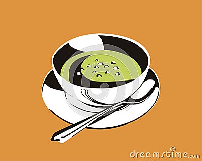 The split pea soup Stock Photo