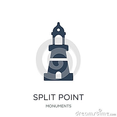 split point lighthouse icon in trendy design style. split point lighthouse icon isolated on white background. split point Vector Illustration