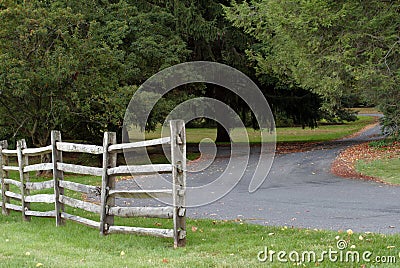 Split Rail Fence Stock Photo