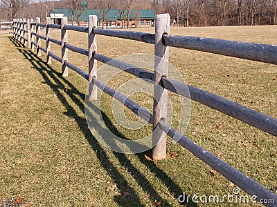 Split rail wood fence Stock Photo
