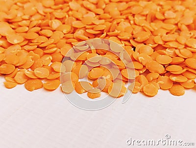 Split red lentils masoor daal legume pulse dahl organic dahal raw natural food dry masur ki dal lentil closeup image stock photo Stock Photo