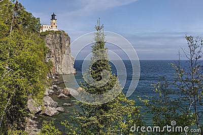 Split Rock Lighthouse On Lake Superior Stock Photo